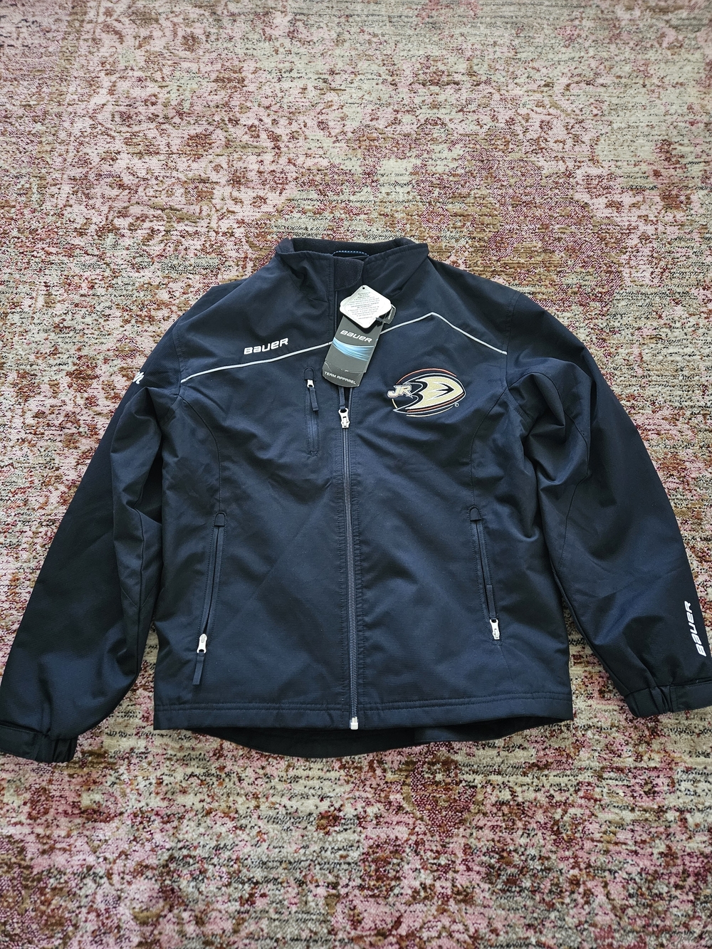 NWT Bauer YOUTH Anaheim JR Ducks Softshell Jacket with Embroidered Logo